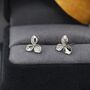 Sterling Silver Hydrangea Flower Stud Earrings, thumbnail 2 of 10