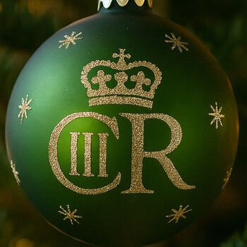 Royal King Matte Green Glass Christmas Bauble Ornament, 2 of 5