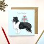 Festive Border Collie Christmas Card, thumbnail 1 of 2