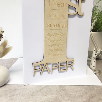 Personalised Paper 1st Anniversary Card, 8 of 12