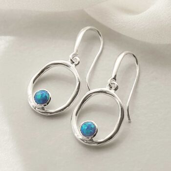 Sterling Silver Gemstone Ripple Earrings, 7 of 10