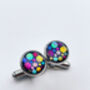 Cufflinks Disco Festive Sparkly Silver Hand Made Two Sizes, thumbnail 2 of 9