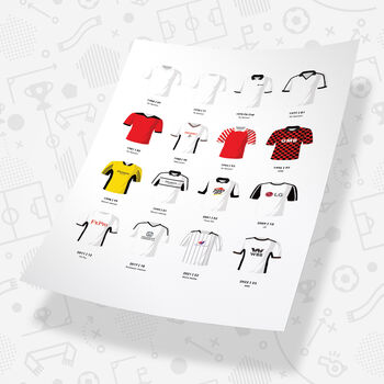 Fulham Classic Retro Football Kits Team Print, 3 of 4