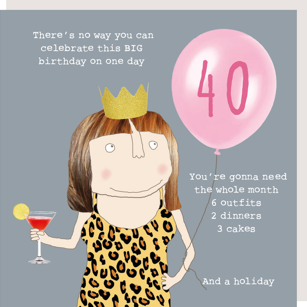 40th Birthday Girl Celebrations Card