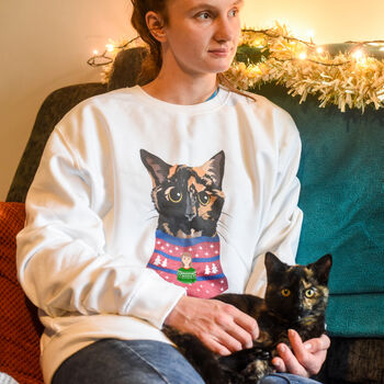 Festive Funny Cat Mum Christmas Jumper Personalised, 9 of 9