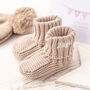 Luxury Cotton Personalised Baby Booties With Name, thumbnail 1 of 12