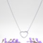 Plain Heart Necklace Rose Or Gold Plated 925 Silver, thumbnail 5 of 9