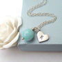Personalised Jade And Heart Initial Necklace, thumbnail 1 of 7