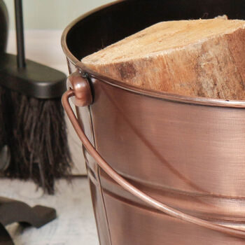 Copper Vintage Style Kindling Bucket, 6 of 9