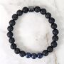 Men's Lapis Lazuli And Lava Bead September Birthstone Bracelet, thumbnail 4 of 10