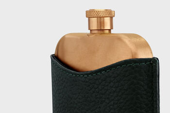 Copper Hip Flask With Premium Leather Sleeve, 7 of 7