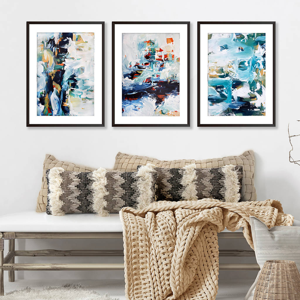 Framed Art Print Set Of Three Poster Prints By Abstract House ...