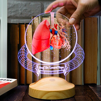 Pulmonologist Gift LED Lamp, Custom Lung Night Light, Med Student Graduation Gift, 3 of 4