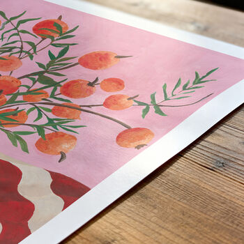Vase Of Clementines Wall Art | Hand Painted Fruit Print, 5 of 13
