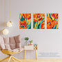 Set Three Wall Art Prints A4 Abstract Tulip Meadow, thumbnail 2 of 7