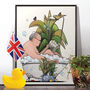 Winston Churchill In The Bath, Funny Bathroom Art, thumbnail 1 of 7