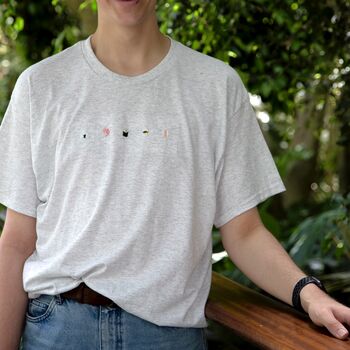 Unisex Hand Embroidered Sushi Tshirt, 3 of 6