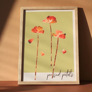 Pressed Petal Floral Art Print, Soft Earthy Colours, 3 of 4