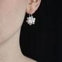 Silver Allium Flower Hoop Earrings, thumbnail 2 of 3
