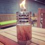 Wooden And Stainless Steel Garden Oil Lamp Three Sizes, thumbnail 2 of 8