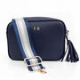 Personalised Vegan Leather Crossbody Bag In Navy, thumbnail 1 of 12