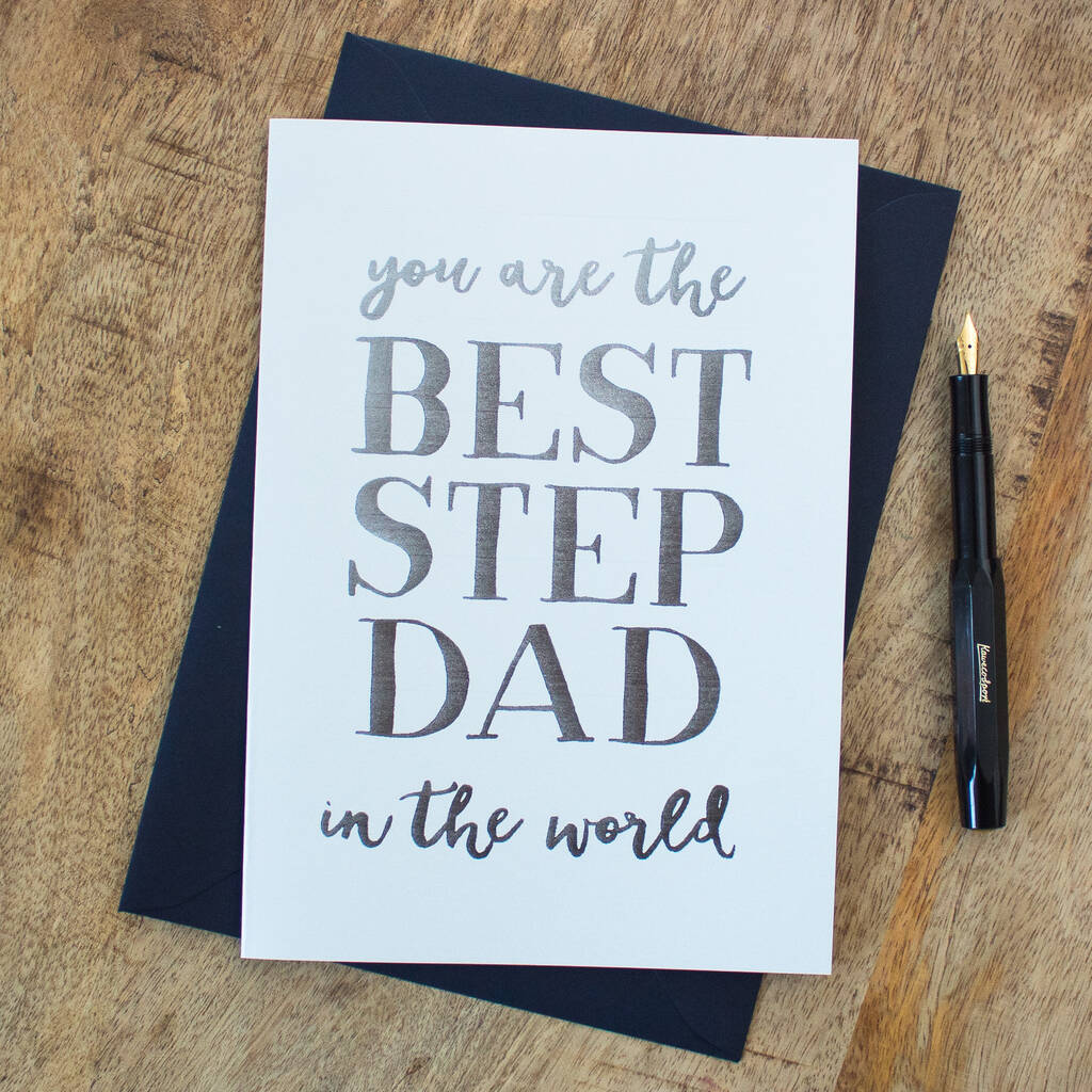 Foil 'Best Stepdad In The Whole World' Card, 1 of 3