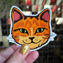 Three Cute Cat Face Vinyl Stickers, thumbnail 7 of 7