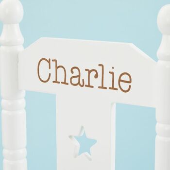 Personalised White Star Children's Rocking Chair, 2 of 3