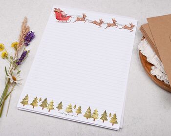 A4 Letter Writing Paper With Christmas Santa Sleigh, 2 of 6