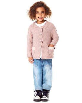 Girls' Cashmere Cardigan In Pink And Red, 2 of 11