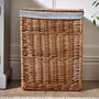 Wicker Laundry Hamper With Grey Lining, thumbnail 3 of 6