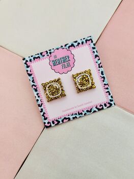Ravioli Glitter Resin Studs / Foodie Gift / Italian Food Jewellery / Cute Statement Accessories, 5 of 5