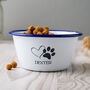 Personalised Cat Bowl With Heart And Paw Print, thumbnail 1 of 9