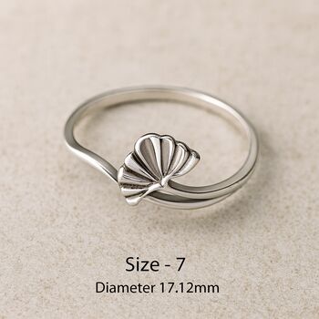 Sterling Silver Ginkgo Ring, 7 of 8