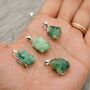 Raw Emerald Silver Pendant Necklace, thumbnail 4 of 5