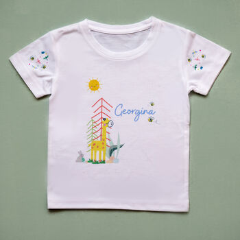 Personalised Children's Giraffe Themed T Shirt, 2 of 5