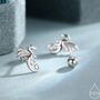 Sterling Silver Extra Small Dragon Screw Back Earrings, thumbnail 1 of 9