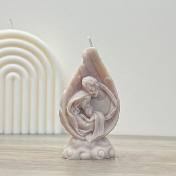 Christmas Holy Family Nativity Candle In Angel Wings, 5 of 9