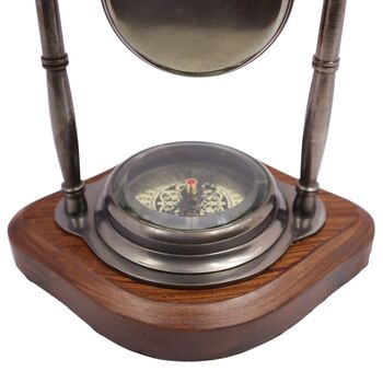 Personalised Bronze 10th Anniversary Desk Clock With Compass, 2 of 10