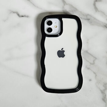 Curved Clear And Black Phone Case, 5 of 8