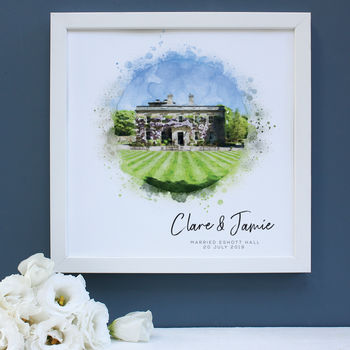 Personalised Wedding Venue Watercolour Framed Print, 8 of 12