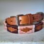 Genuine Leather Polo Hand Stitched Burgundy Dog Collar, thumbnail 2 of 2