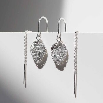 Sterling Silver Filigree Peardrop Threaders, 3 of 5