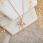 Rose Gold Plated Sterling Silver Angel Necklace, thumbnail 1 of 5