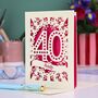 Personalised 40th Birthday Card Papercut Spotty Design, thumbnail 3 of 7