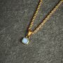 Gold Mini Blue Lace Agate Gemstone Pendant Necklace For Men, thumbnail 2 of 12