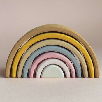 ‘Sand’ Small Wooden Stacking Rainbow, 3 of 6