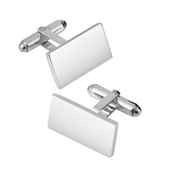 Oblong Hinged Silver Cufflinks, 3 of 4