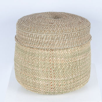 Milulu Grass Natural Lidded Storage Basket, 6 of 8
