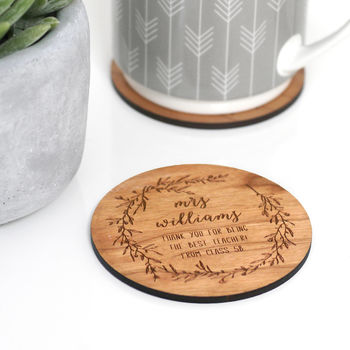 Personalised Wooden Teacher Coaster, 2 of 2